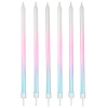 Świeczki urodzinowe ombre biało-różowo-niebieskie 6 sztuk